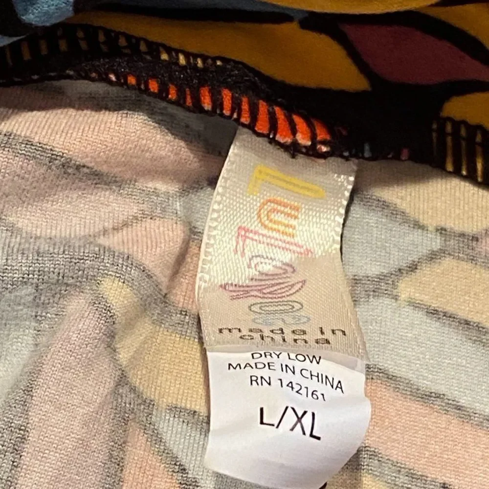 0691 LulaRoe Kids Leggings Lg/Xl Hunter Green and Red Diagonal Stripes New
